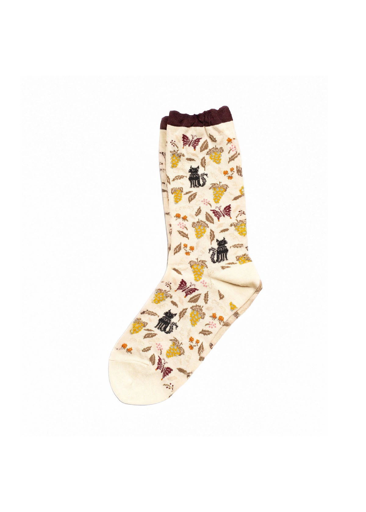 Antipast Garden Cat Mid Socks - Ivory