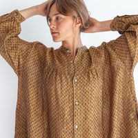 Ichi Antiquites Linen Dobby Shirt Dress