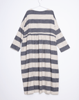 Ichi Antiquites Linen Cotton Slub Stripes Dress