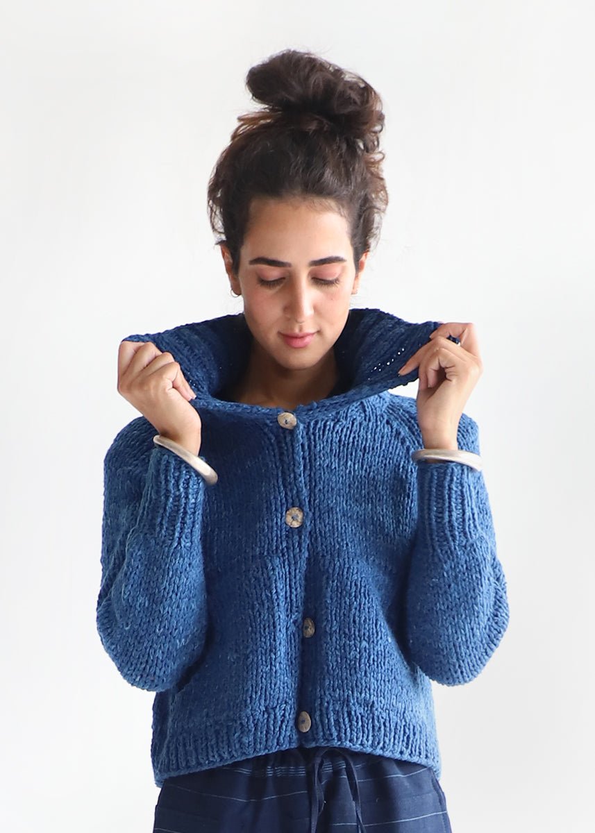 Emma Indigo Cardigan Sweater