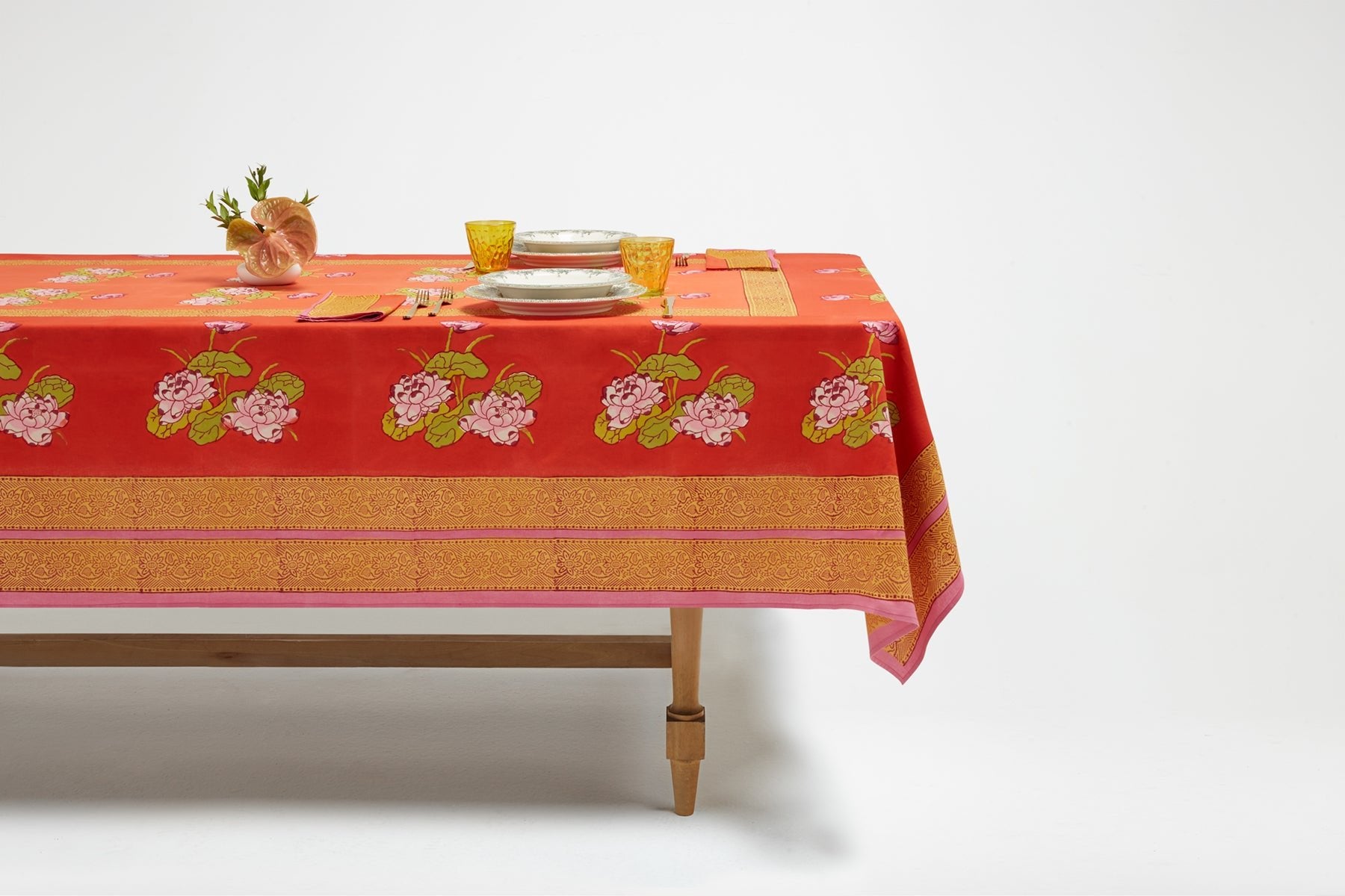 Lisa Corti Tablecloth Tea Flower