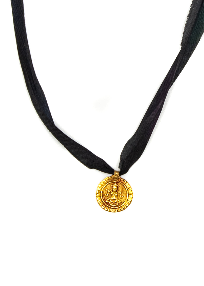 Lakshmi Gold Pendant 22kt Black